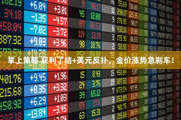 掌上策略 获利了结+美元反扑，金价涨势急刹车！