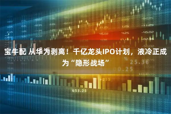 宝牛配 从华为剥离！千亿龙头IPO计划，液冷正成为“隐形战场”
